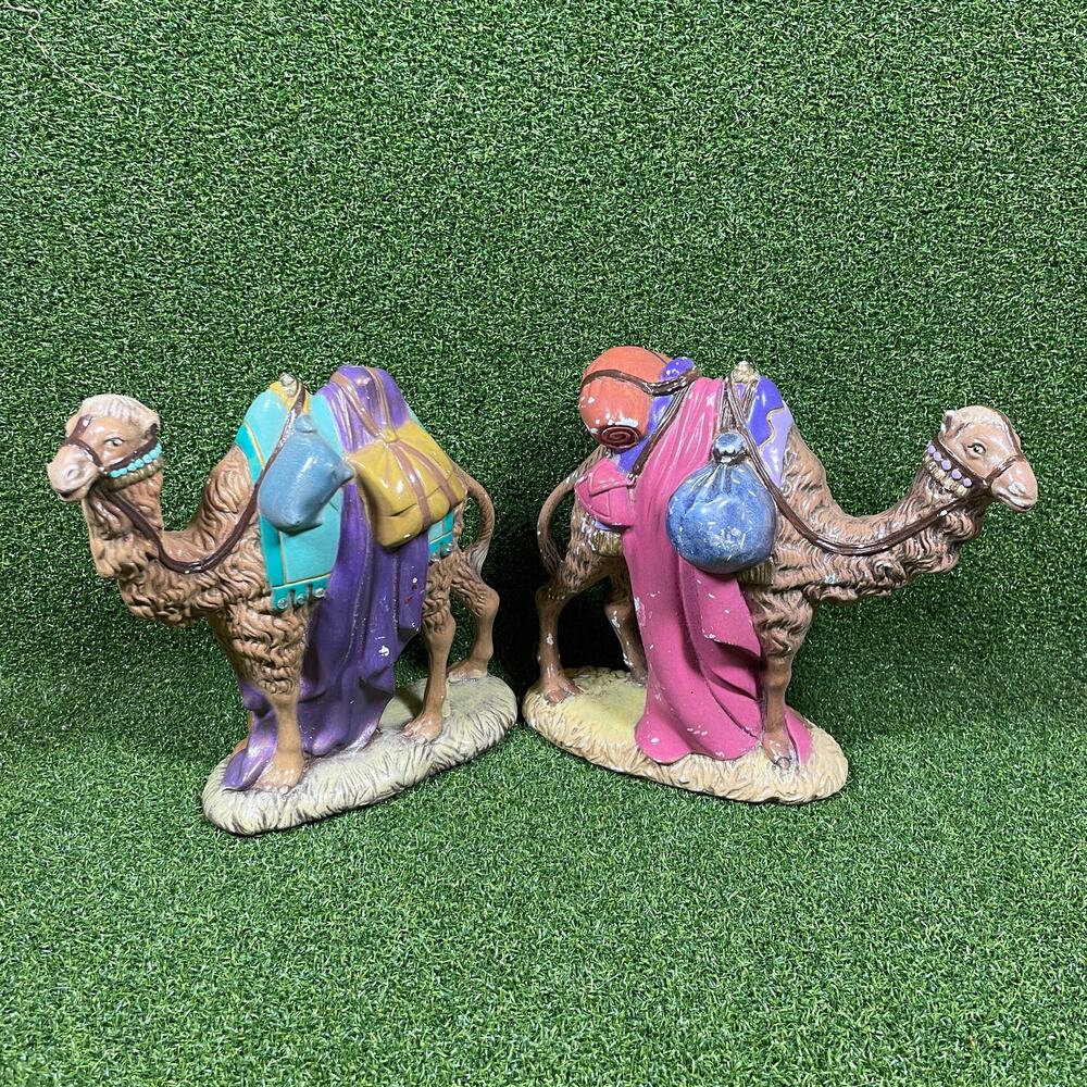 Vintage Atlantic Mold Hand Painted Ceramic Nativity Camel Lot